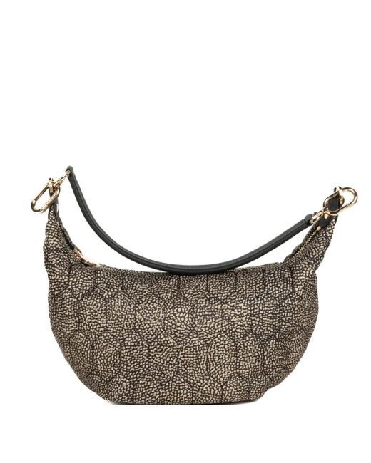 Bolso de hombro acolchado con cremallera Borbonese de color Gray