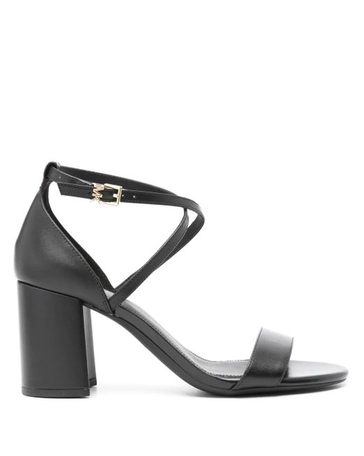 MICHAEL Michael Kors Sophie Flex 75Mm Leren Sandalen in het Black