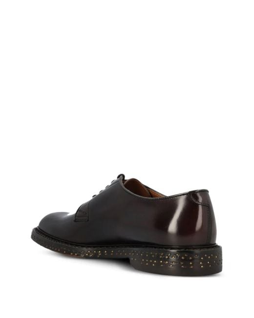 Doucal's Brown Studded-Sole Derby Shoes for men