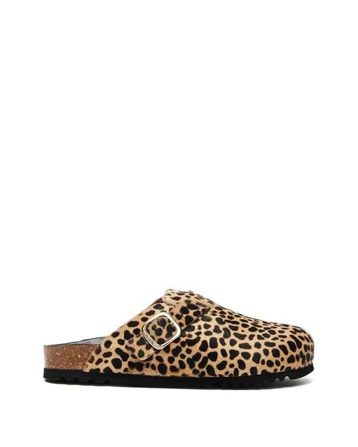Scholl White Fae Leopard-Print Mules