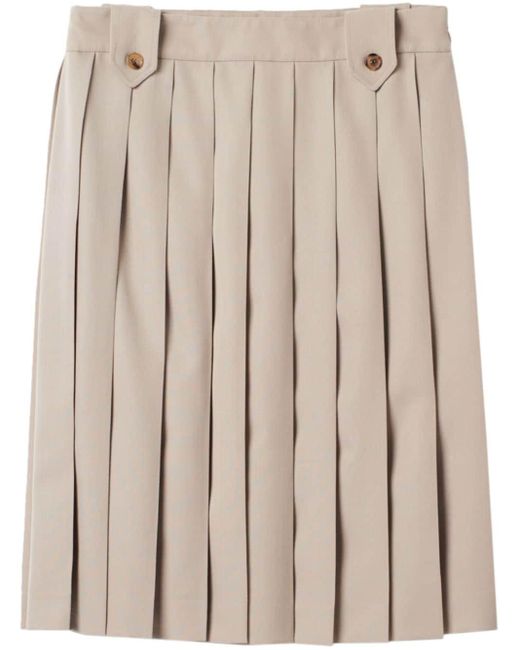 Falda plisada estilo gabardina Miu Miu de color Natural