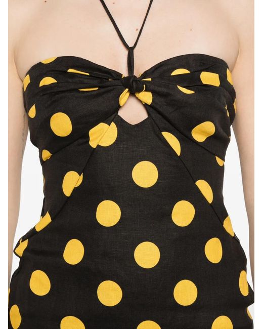 Cala De La Cruz White Leda Polka-Dot Midi Dress
