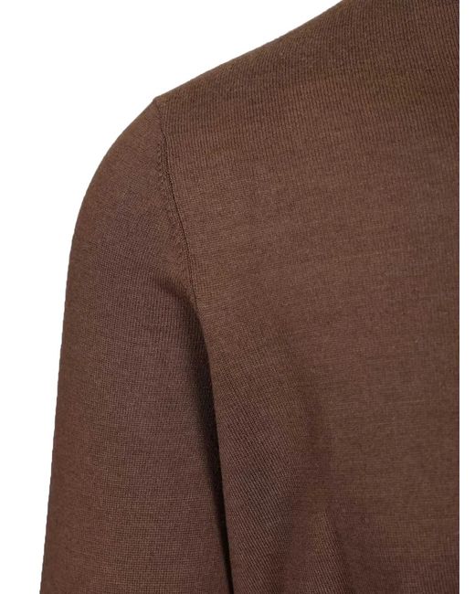 Al Duca D'aosta Brown Ribbed-Trim Long-Sleeve T-Shirt for men