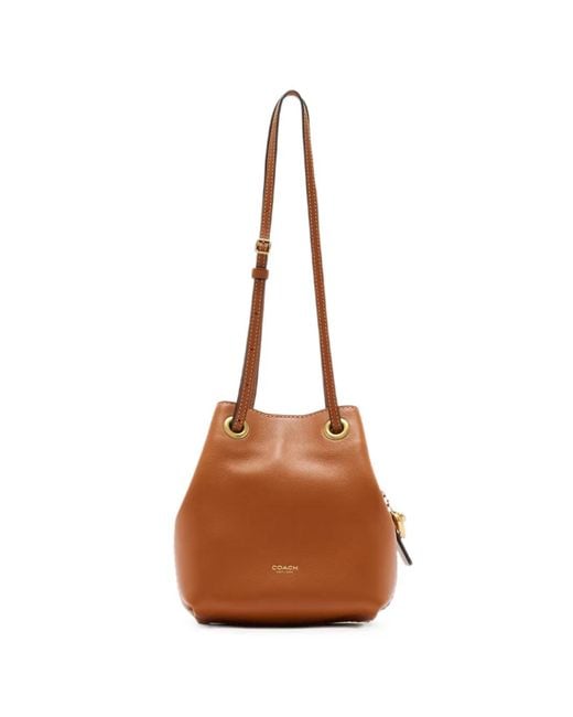 COACH Brown Leather Bucket Bag