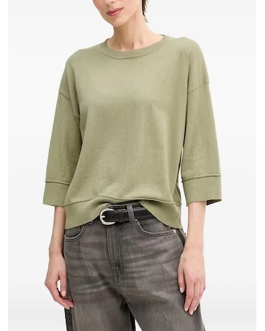 Benetton Green Three-Quarter Sleeve Sweater
