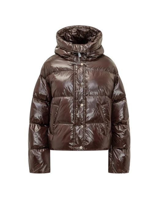 Pinko Brown Padded Hooded Jacket