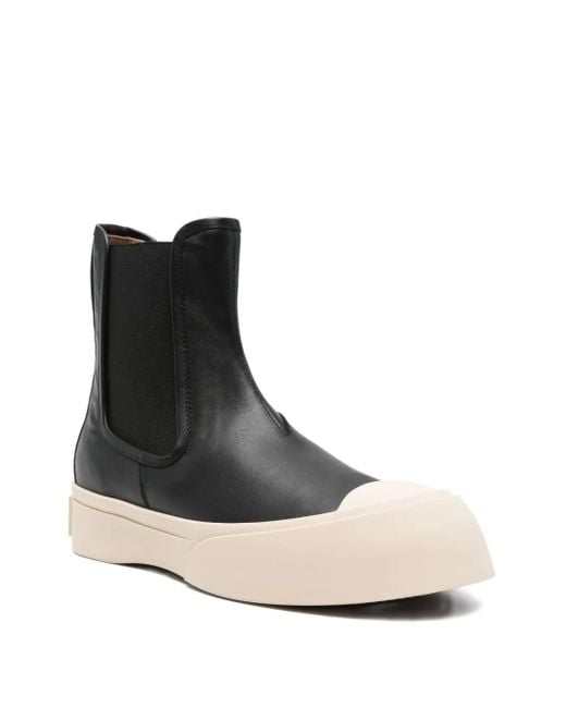 Marni Black Elastic-panel Leather Boots for men