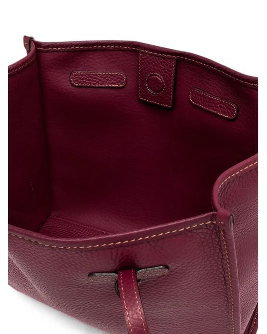 Gianni Chiarini Purple Marcella Grained Leather Tote Bag