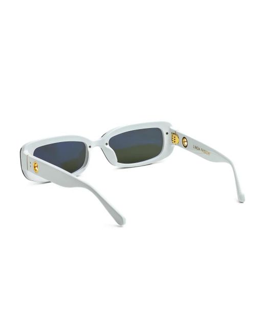 Linda Farrow Green Rectangle-Frame Sunglasses