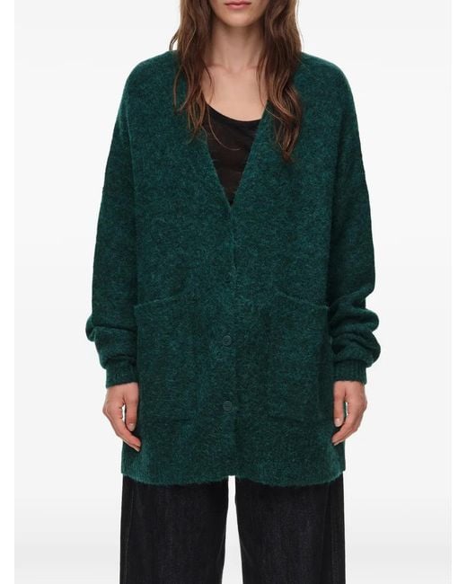 Bimba Y Lola Green Long Dark- Alpaca Cardigan