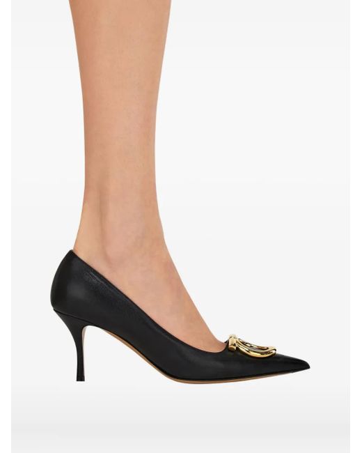 Ferragamo Black 70Mm Maxi Gancini Pumps