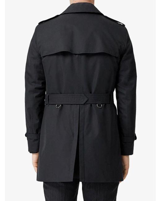 Burberry Black Cotton Gabardine Trench Coat for men