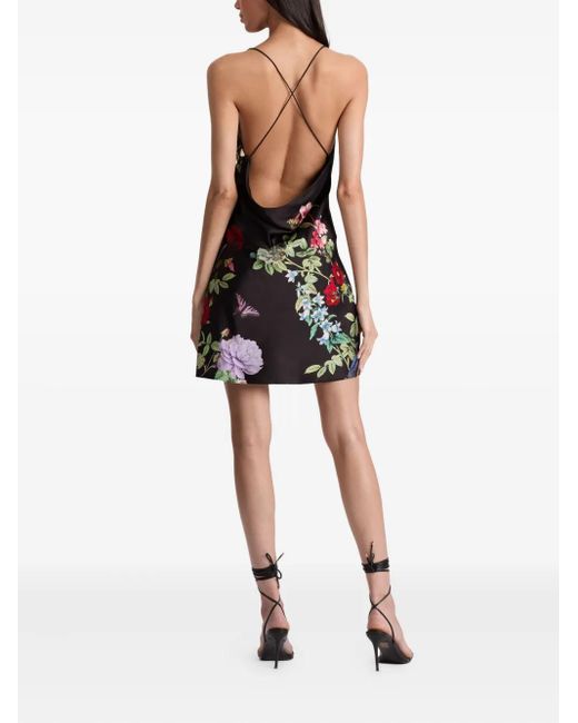 Alice + Olivia Black Harmony Mini Slip Dress