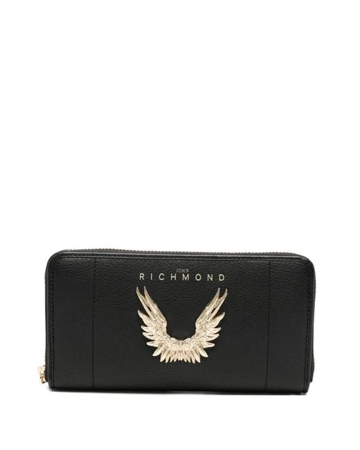 John Richmond Black Zip-Around Wallet