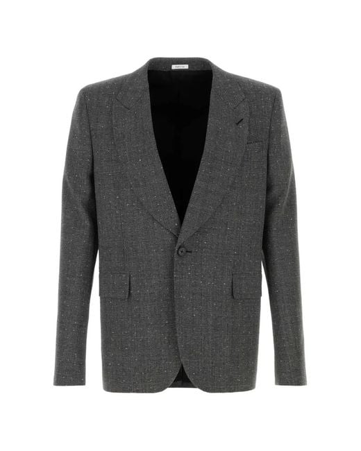 McQueen Black Checked Blazer for men