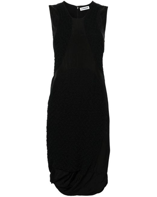 Jil Sander Black Knitted-panels Puffball Dress