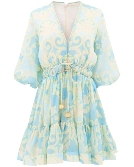 Alexis Blue Capri Printed Mini Dress