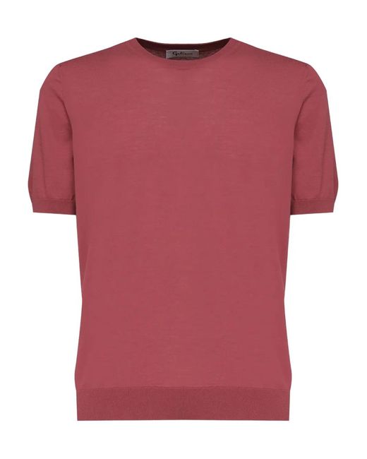 Galiana Pink Cotton T-Shirt for men