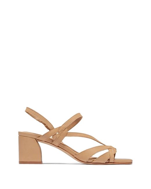 Bernardo Natural Gyoda Square-Toe Strappy Sandals