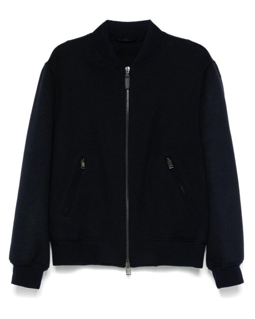 Brioni Black Felted Bomber Jacket for men