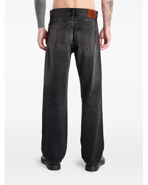 Calvin Klein Black 90S Straight Buttoned Jeans for men