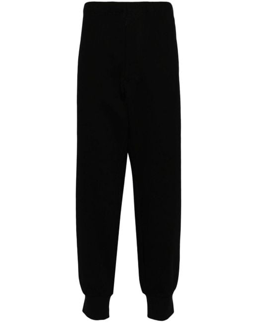Yohji Yamamoto Black Tapered Cotton Track Pants for men