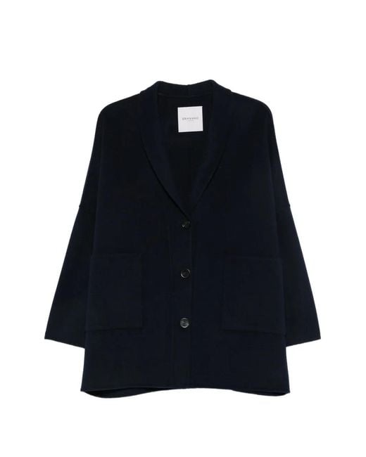 ERMANNO FIRENZE Blue Shawl-Lapel Patch-Pocket Jacket