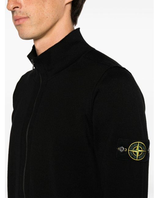 Stone Island Black Zip-Up Organic Cotton Jacket for men