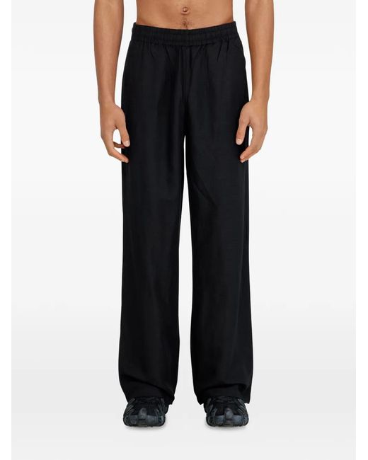 DIESEL Black Linen-Blend Pants