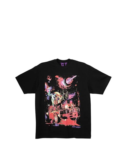 Vlone(GOAT) Black Juice Wrld Cosmic Racer T-Shirt for men