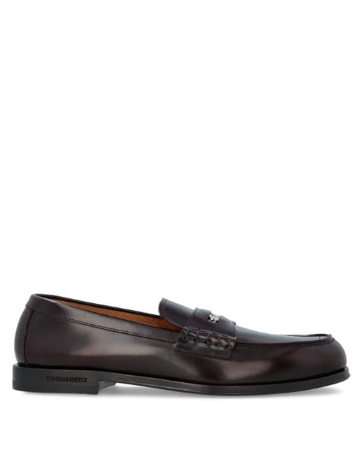 DSquared² Black Neoclassic Leather Penny Loafers for men