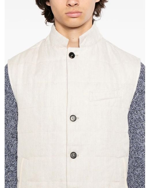 Gilet Matelassé Seville N.Peal Cashmere pour homme en coloris White