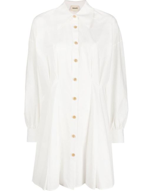 Khaite Buttondown Shirt Dress in White Lyst UK