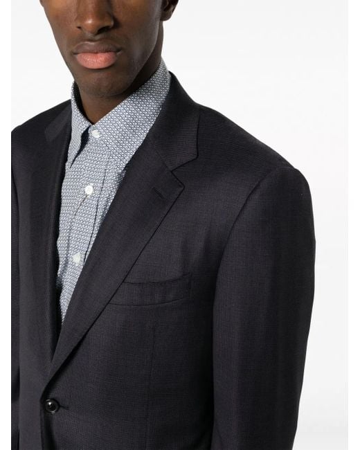 Canali Blue Logo-Patch Suit for men