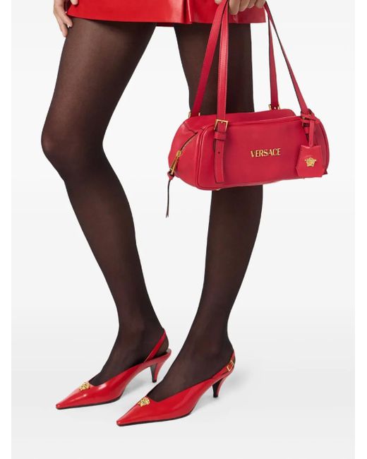 Versace Red Tag Nappa Bowling Bag