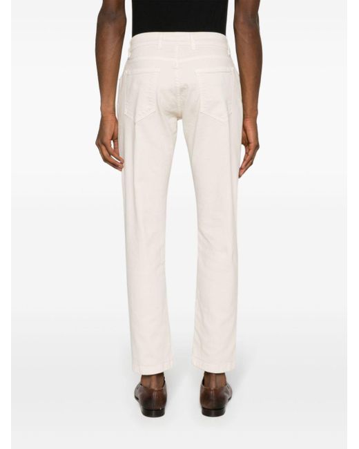 Eleventy White Straight-leg Slim-fit Trousers for men