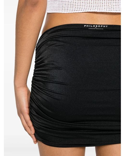 Philosophy Di Lorenzo Serafini Black Ruched Mini Skirt