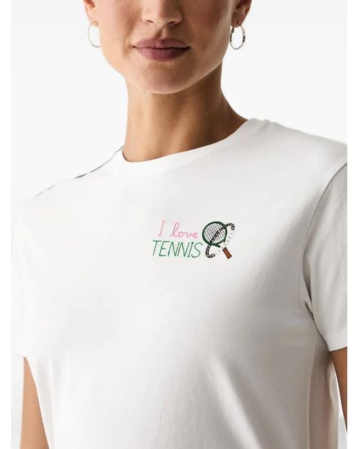 Mc2 Saint Barth White Emilie Embroidered Logo-Patch T-Shirt