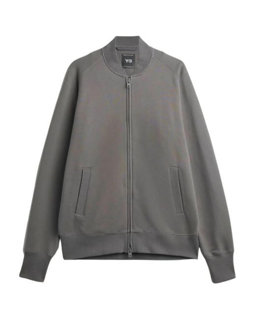 Y-3 Gray Zip-Up Bomber Jacket for men