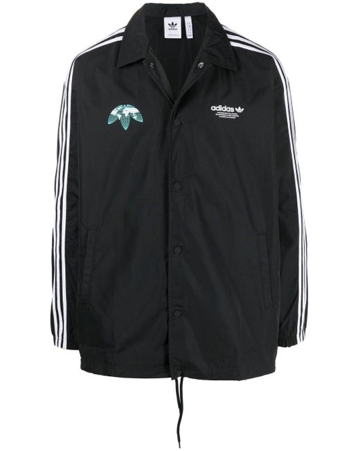 adidas Synthetic Chest Logo-print Detail Jacket in Black for Men | Lyst