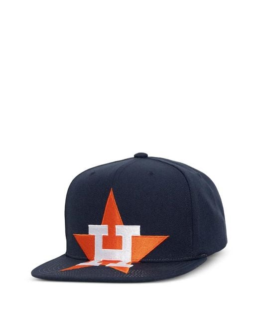 Mitchell & Ness Blue Mlb Xi Logo Cooperstown Houston Astros Embroidered-Detail Baseball Cap for men