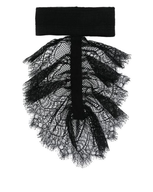 ANN DEMEULEMEESTER ブラック ネクタイ ANN DEMEULEMEESTER ネクタイ ANN DEMEULEMEESTER(アンドゥムル