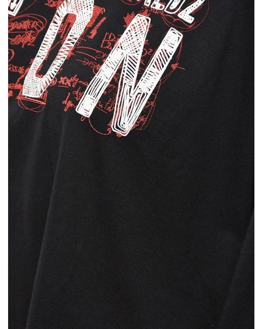 DSquared² Black Icon Cropped T-Shirt