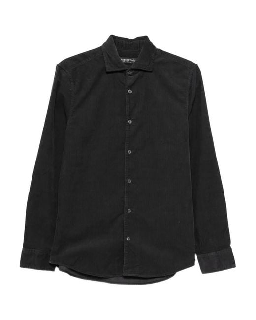 Marc O' Polo Black Buttoned Corduroy Shirt for men
