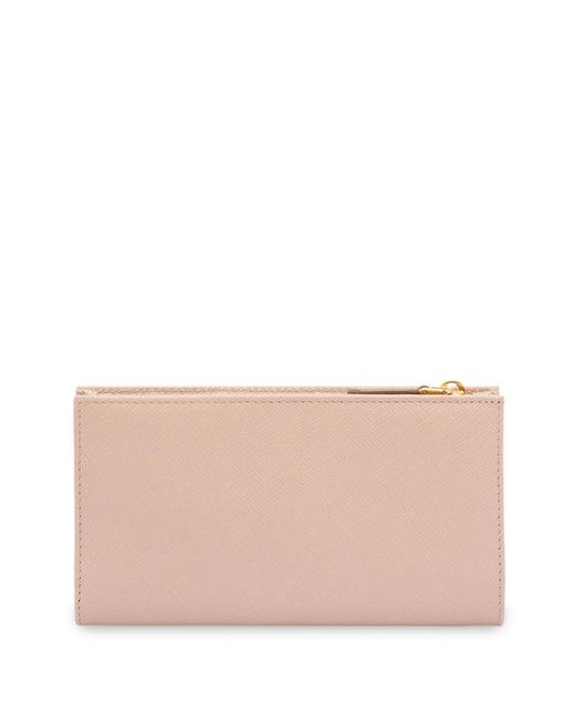 Prada Pink Logo Plaque Wallet