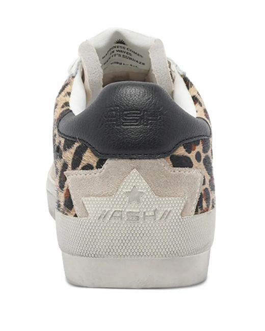 Ash Gray Moonlight Retro Leopard-Print Sneakers