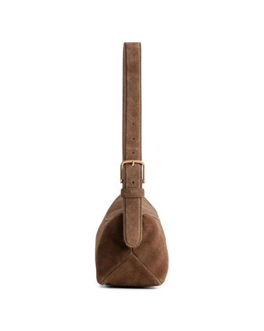 Yu Mei Brown Bobby Suede Shoulder Bag
