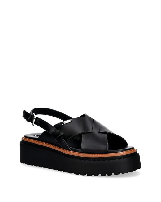 Liu Jo Black Crossover Flatform Sandals