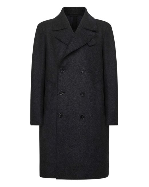 Abrigo de lana con doble botonadura Harris Wharf London de hombre de color Black