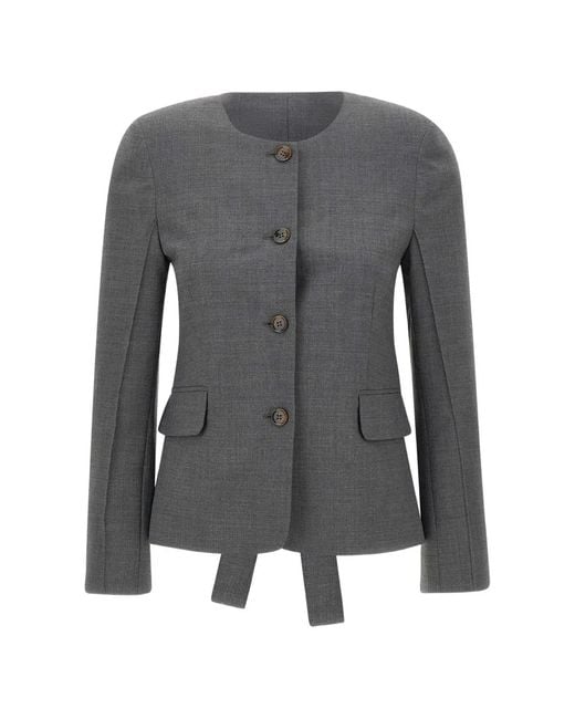 THE GARMENT Gray Grand Back Tie-Back Blazer